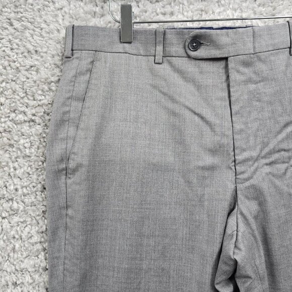 Peter Millar Men Pants 33R (Fits 32x25.5) Gray Wool Slim‎ Fit Office Trousers - Picture 3 of 13